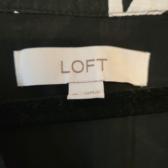 Loft Black & White Tropical Print Dress Size XL - Picture 5 of 5